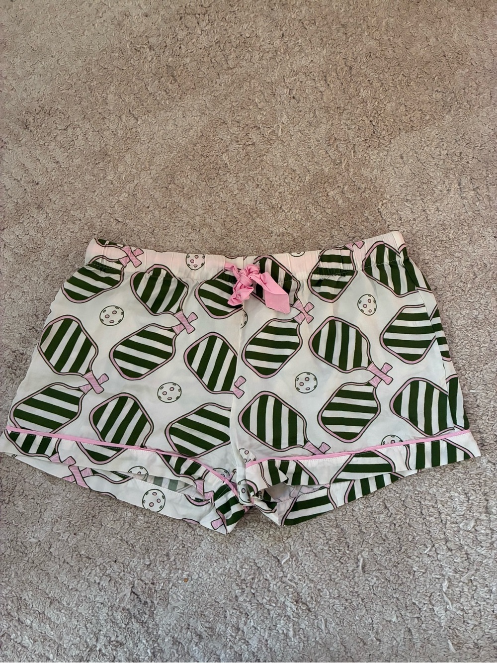 Katie Kime Pickleball Pajama Short Set Green Pink Size M - Picture 3 of 11